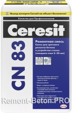CERESIT CN 83 Ремонтная смесь для бетона до 35 мм, 25 кг