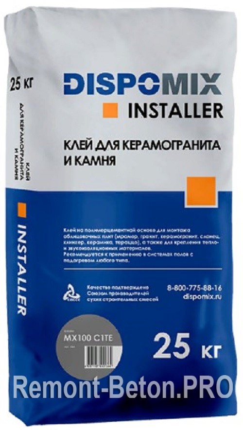 DISPOMIX Installer MX100 C1TE клей для керамогранита и камня, 25 кг
